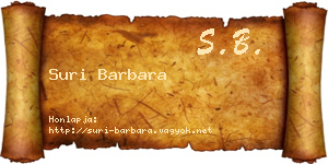 Suri Barbara névjegykártya